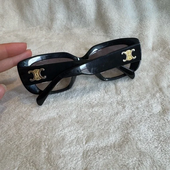 Celine Black Rectangular Sunglasses with Accessories - Picture 2 of 5